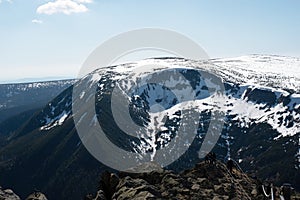 view from Mount Snezhka towards the Czech side photo